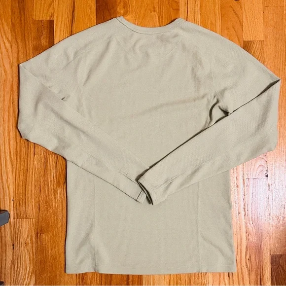 Janji Mens Small Waffleloft Long Sleeve Cozy Daily Running Layer Shirt in Dune - Picture 7 of 7